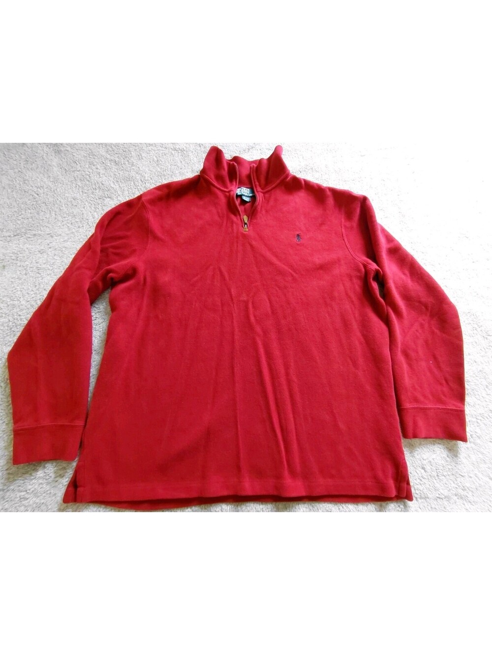 Polo Ralph Lauren 1/4 Zip Pullover Sweater Mens XXL Red Soft Cotton